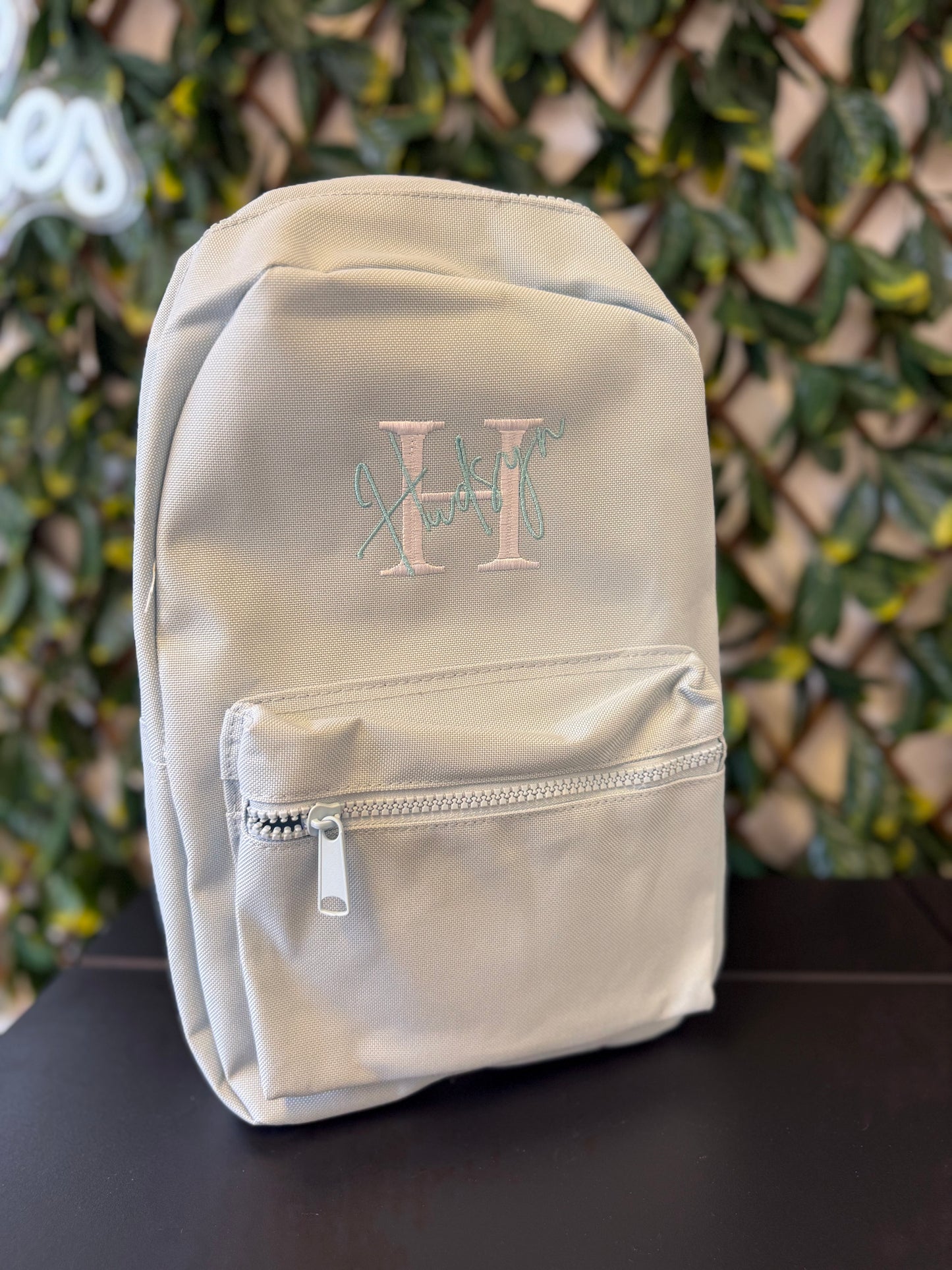 EmbroideredInitial/name embroidered backpack - all colours