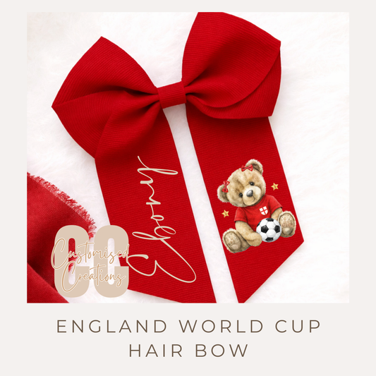 World Cup England hair bow