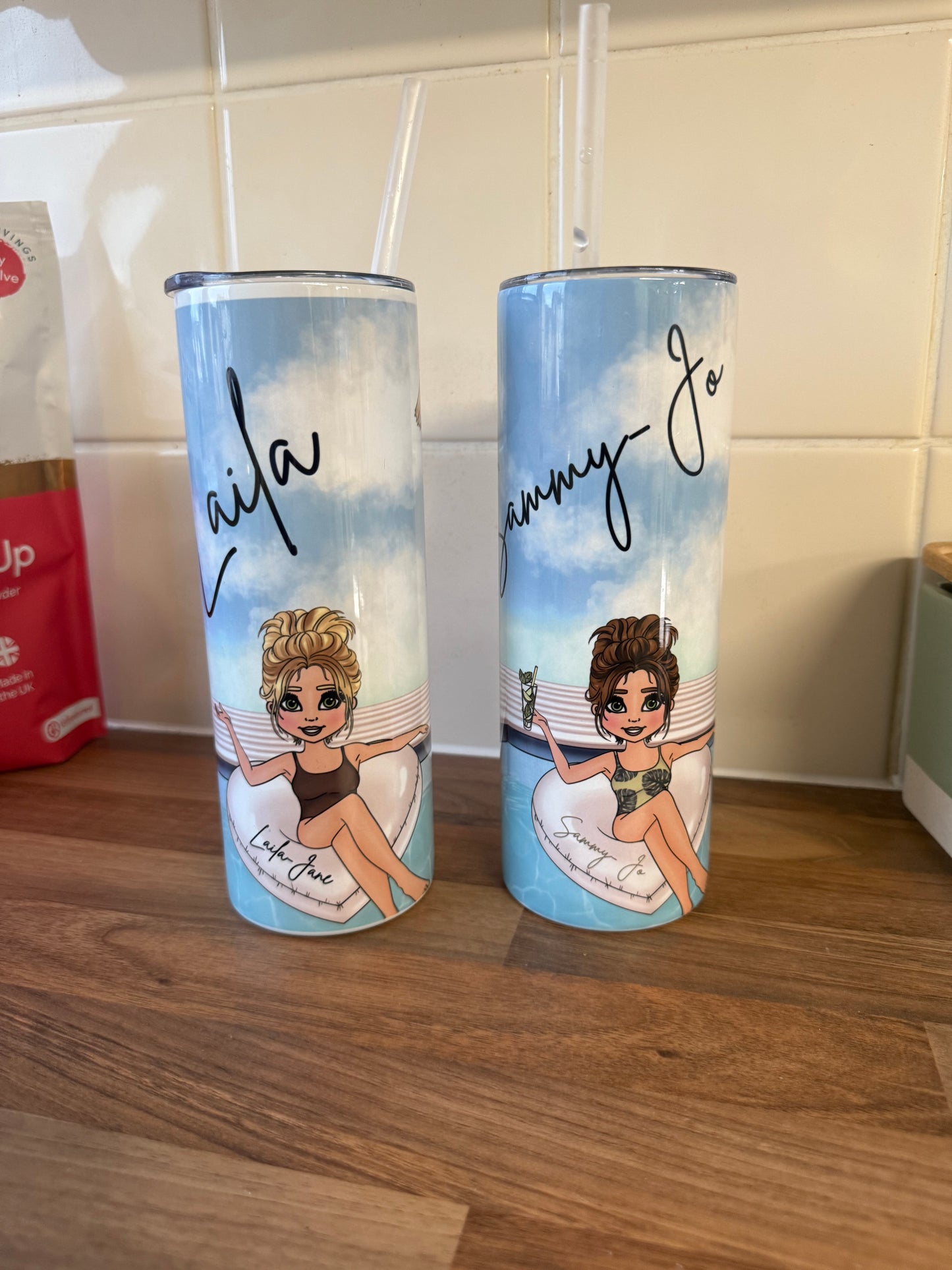 20oz holiday pool tumbler