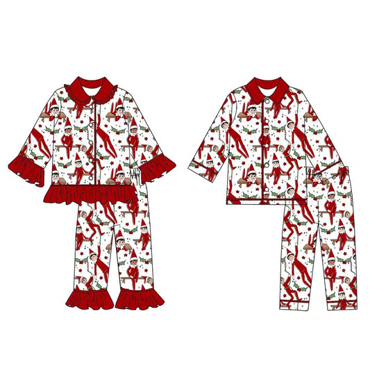 Naughty Elf Christmas pyjamas - embroidered with name
