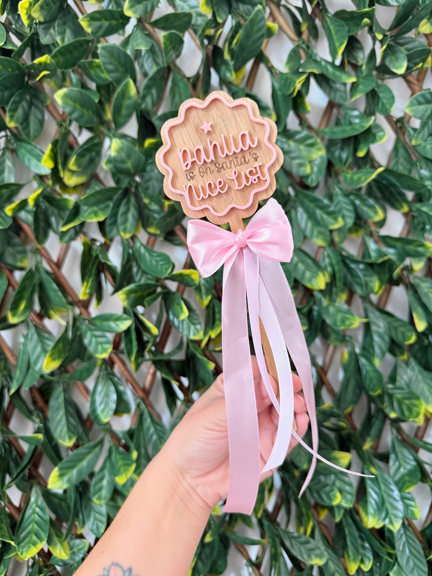 Engraved Christmas nice list wand