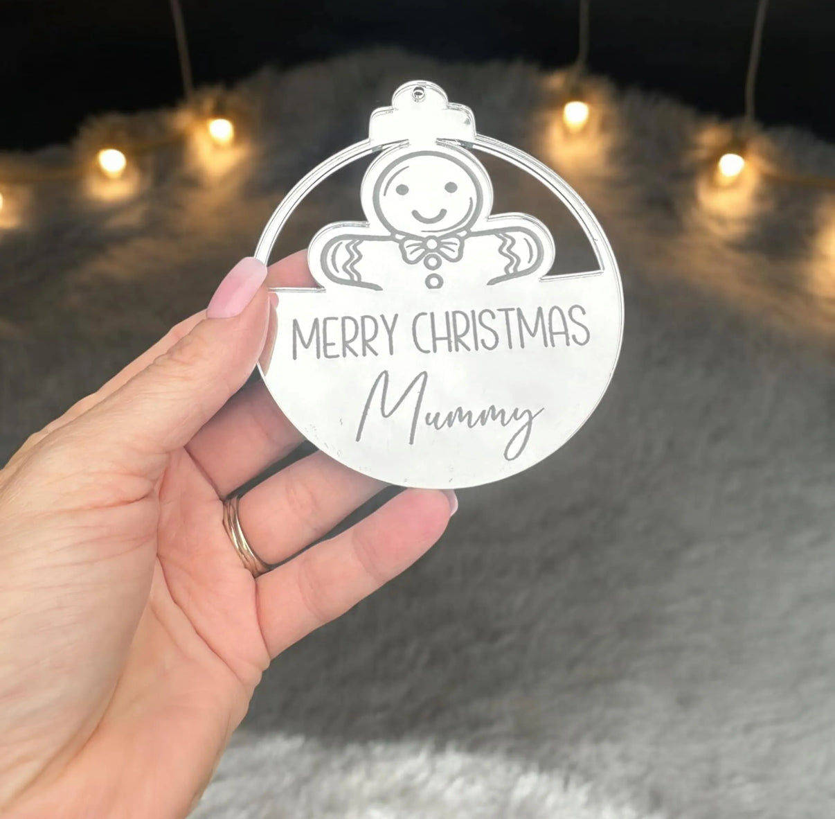 Personalised Mirrored Merry Christmas Bauble