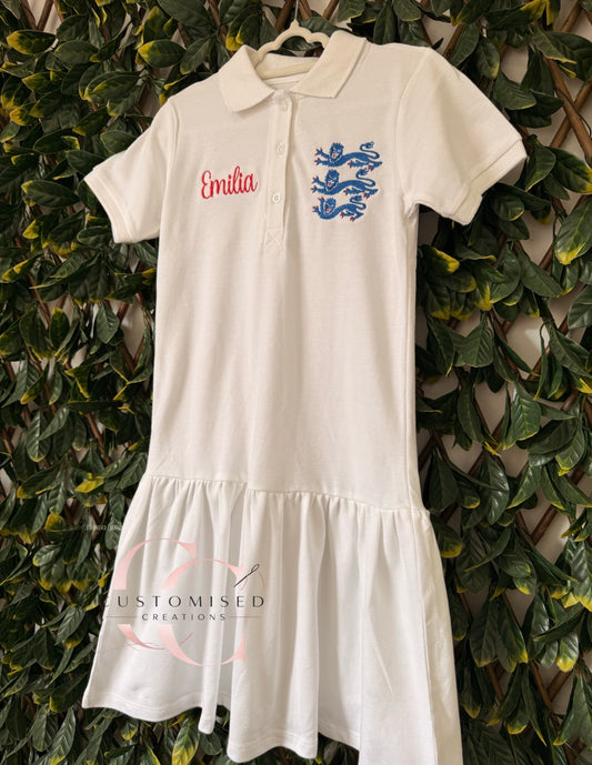 Girls England embroidered polo dresses