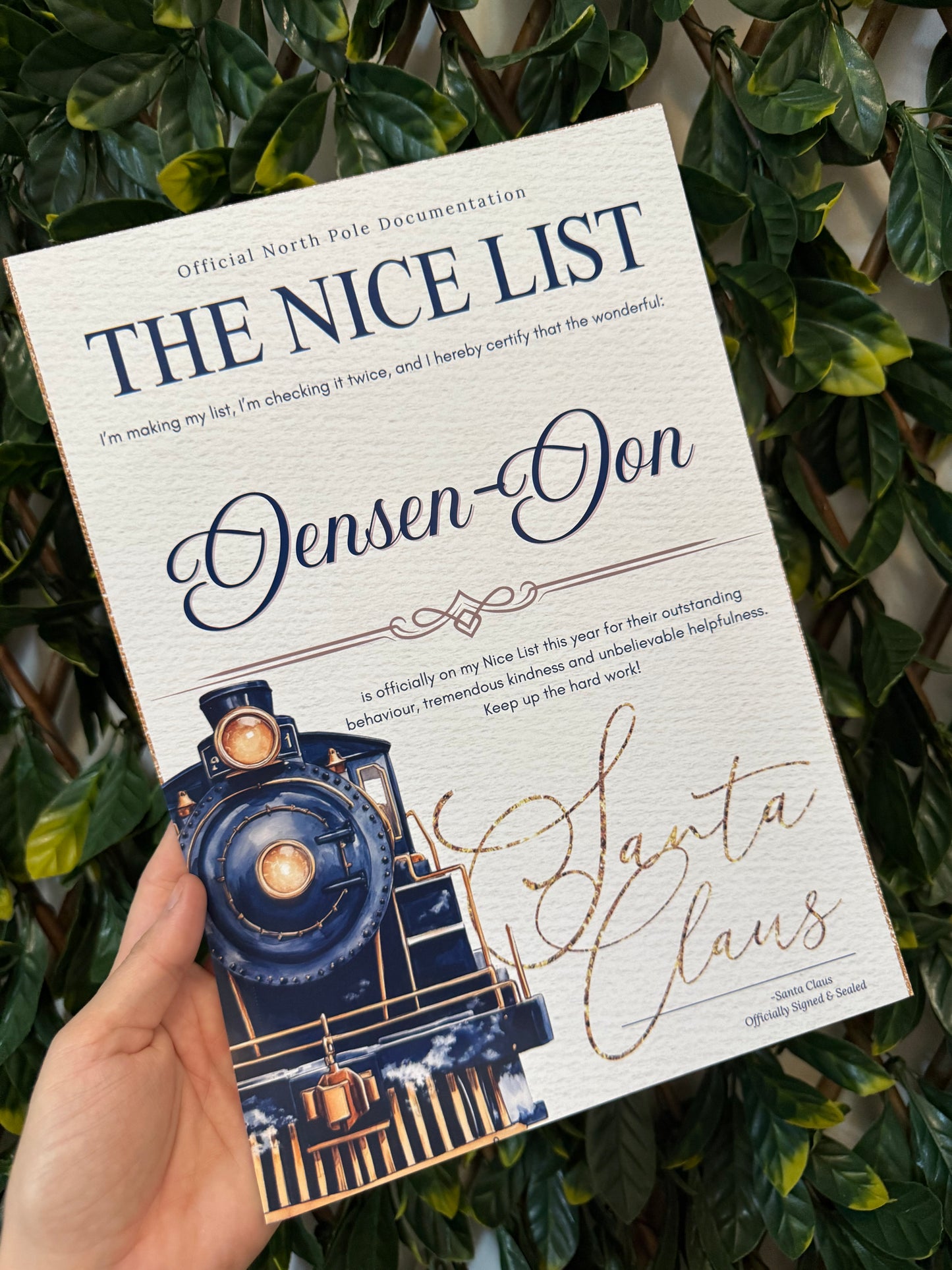 Nice list certificate - all designs