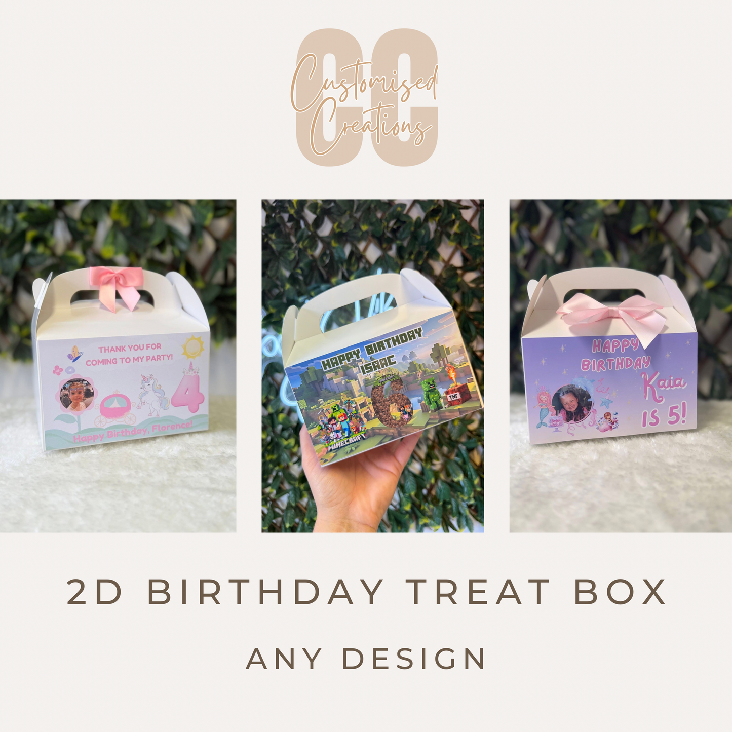 Personalised 2D Birthday Treat Box | Custom Design Any Theme