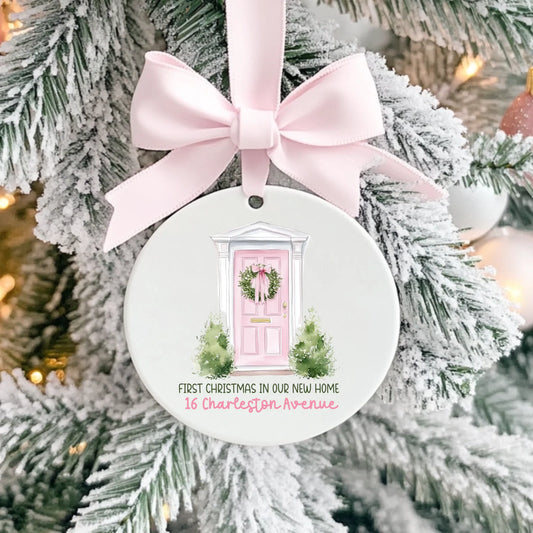 Ceramic bauble - new home pink