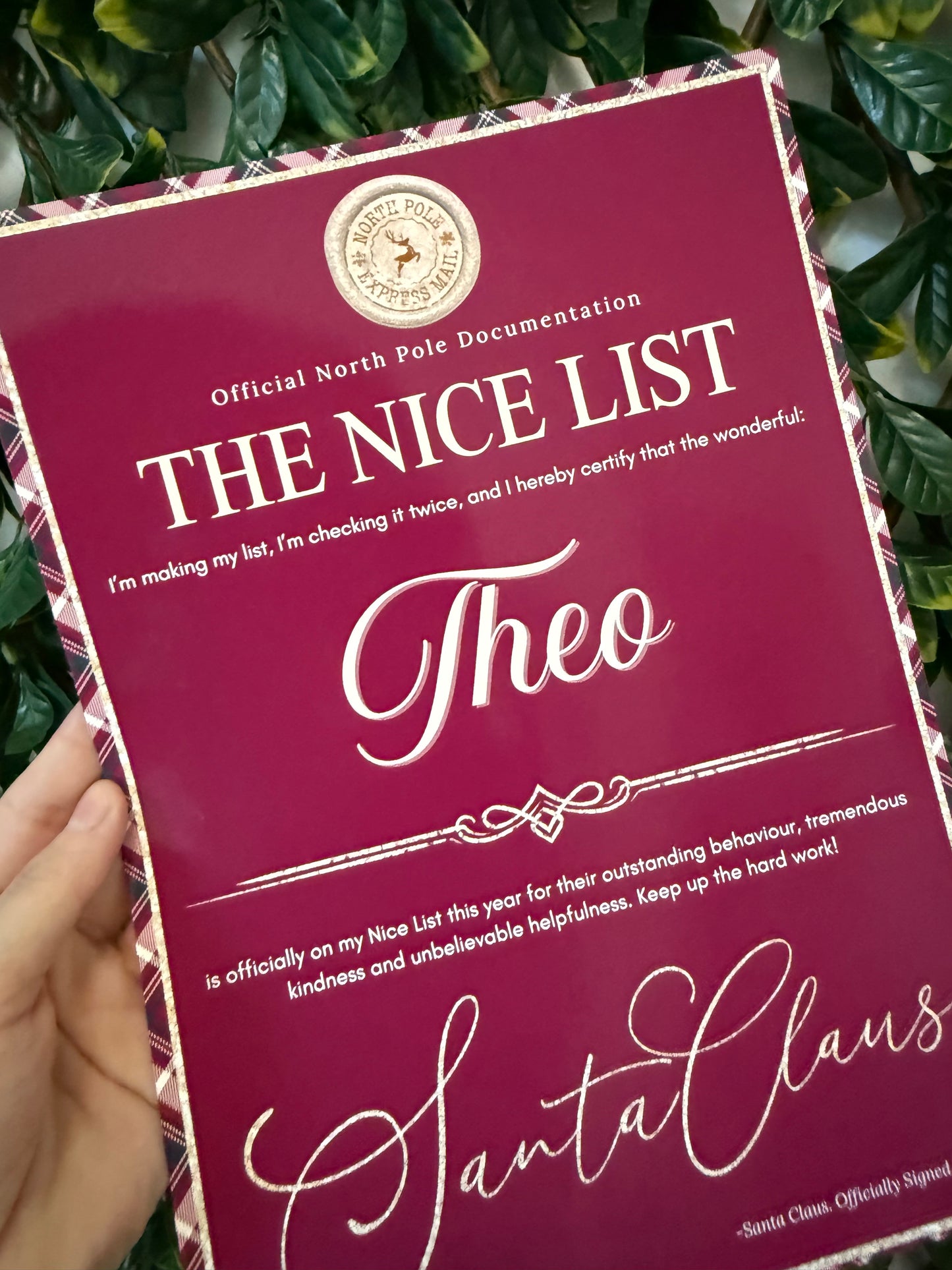 Nice list certificate - all designs