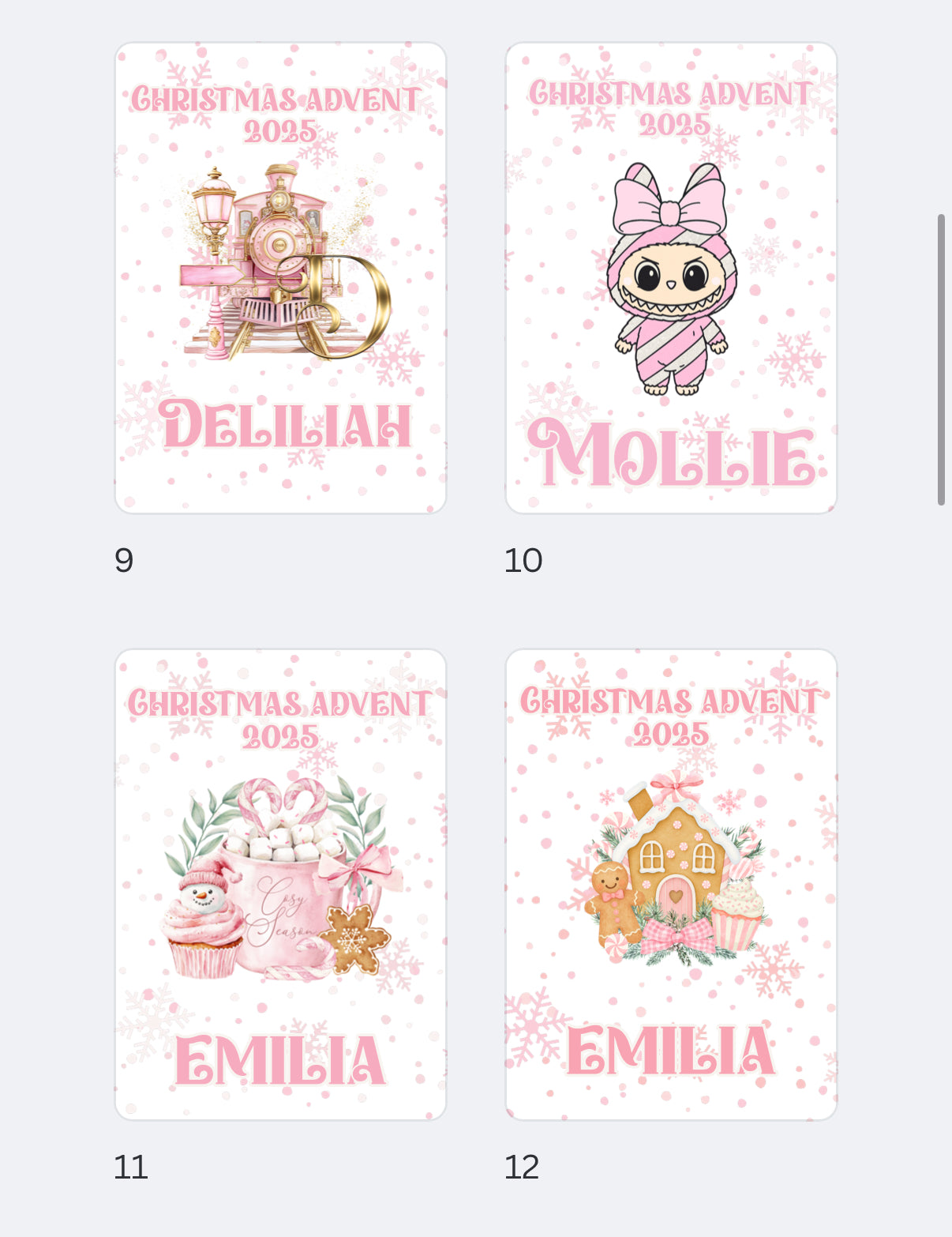 Christmas advent book 2025 - all designs