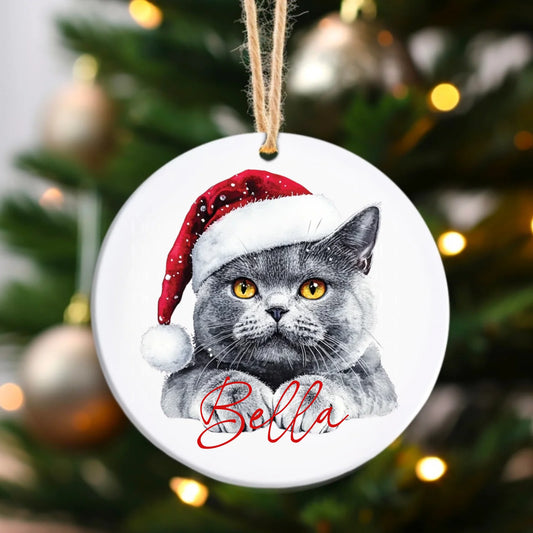 Ceramic bauble - Christmas cat