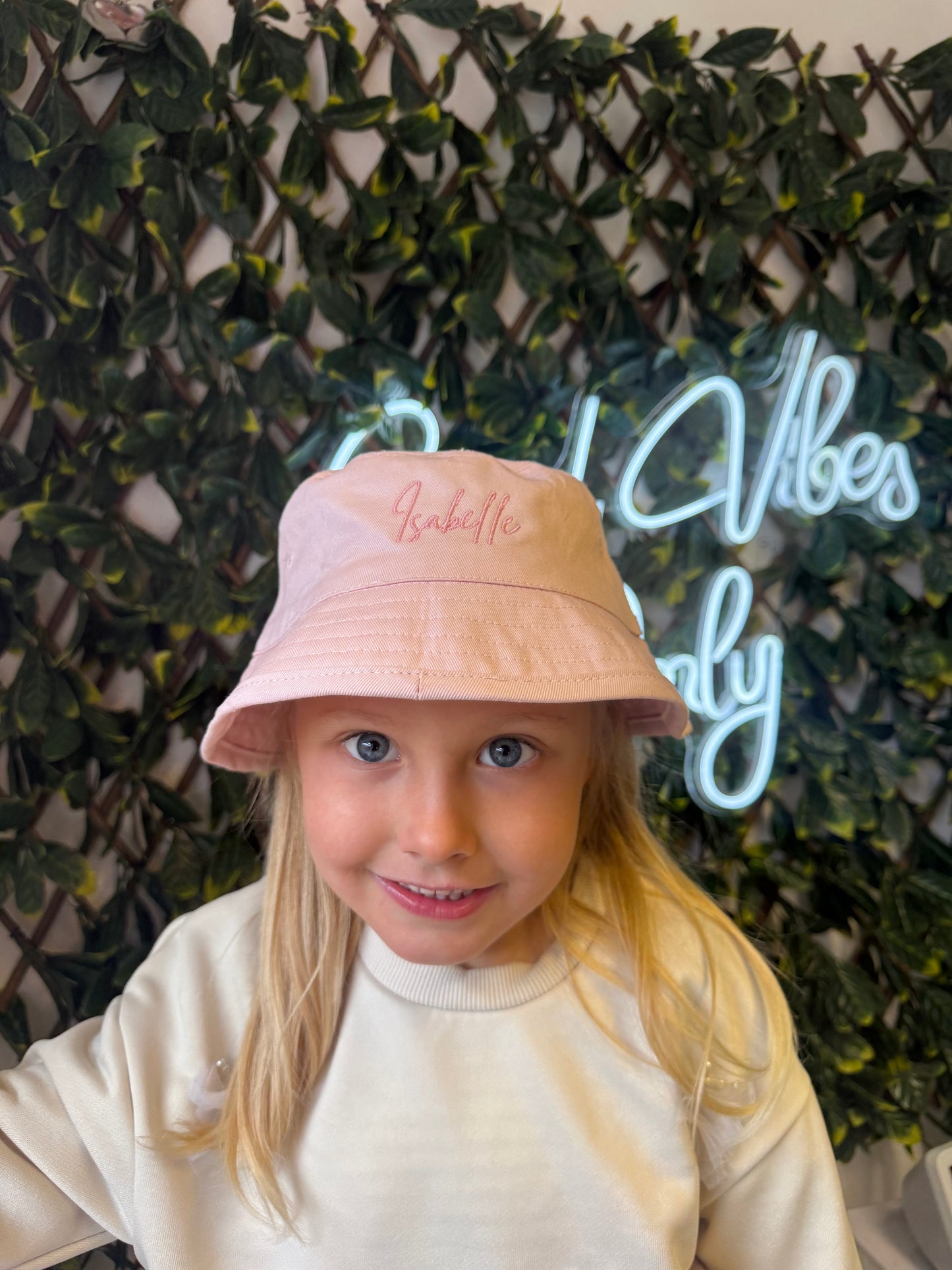 Embroidered Kids Summer Hat - Various Colours