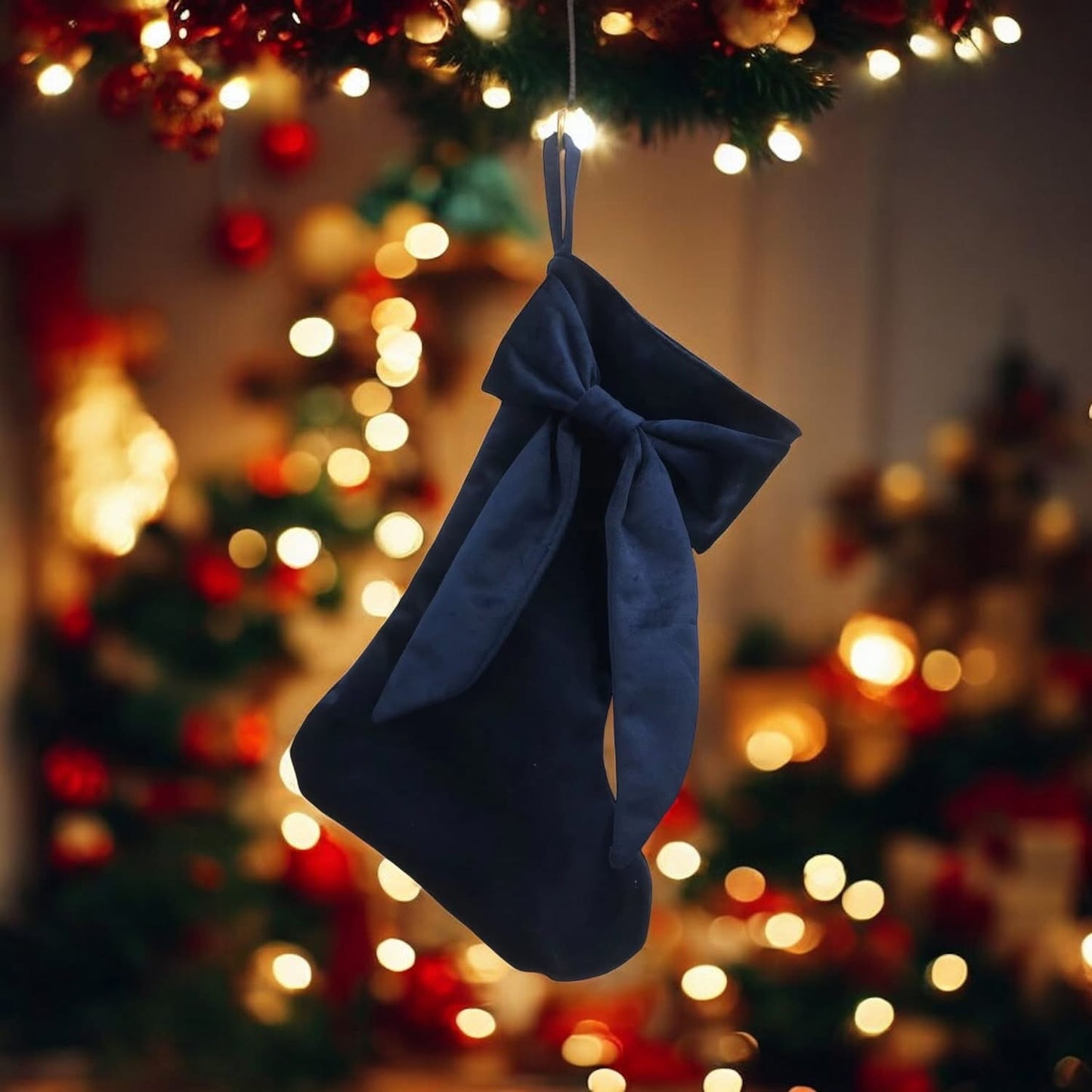 Embroidered bow stocking - preorder
