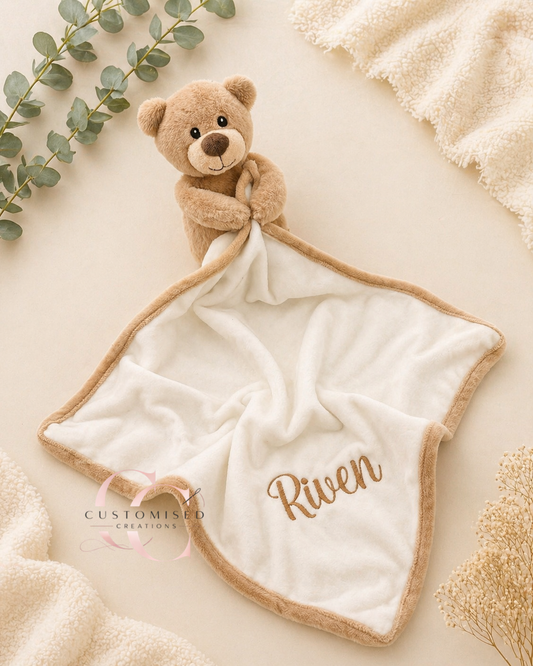 Bear comforter embroidered - all colours
