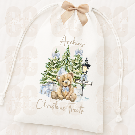 Christmas gift sack - bear blue