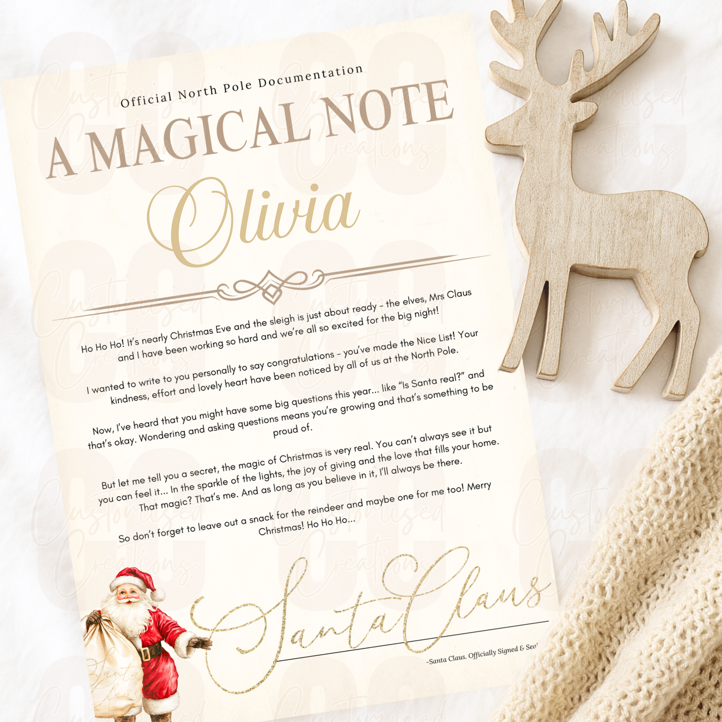 Personalised Christmas A magical note - Santa's sack