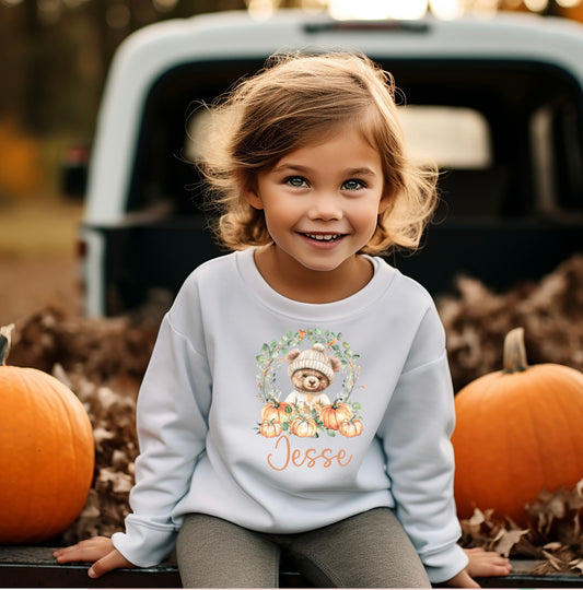 Cute bear pumpkin jumper/sweatshirt
