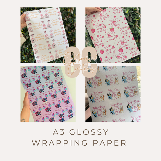 Personalised A3 Glossy Gift Wrap – Any Theme, Any Event