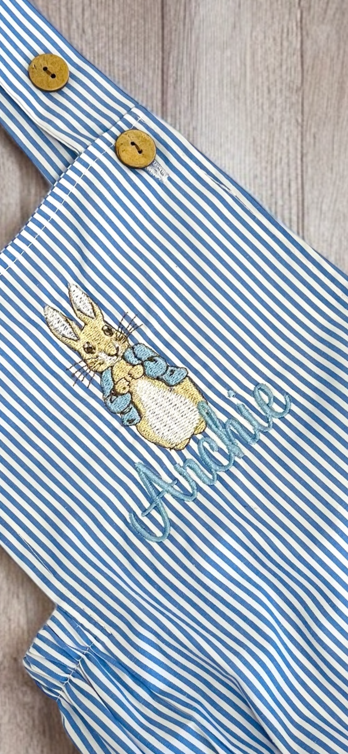 Embroidered Peter rabbit romper