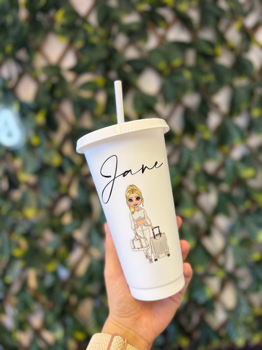 Travel girl cold cup 24oz