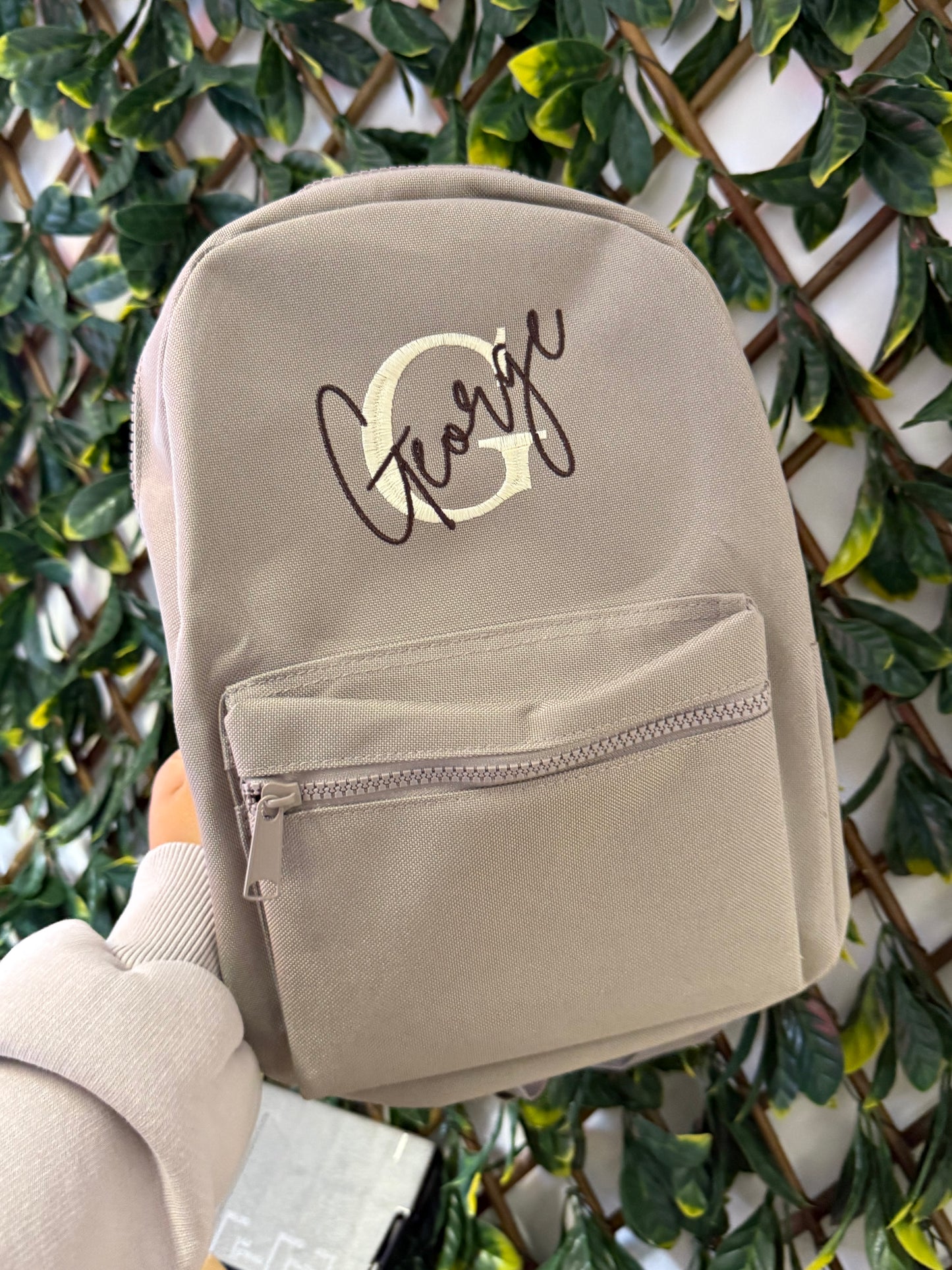 EmbroideredInitial/name embroidered backpack - all colours