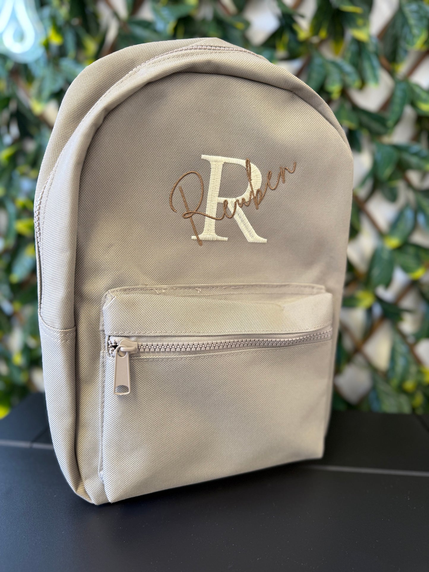 EmbroideredInitial/name embroidered backpack - all colours