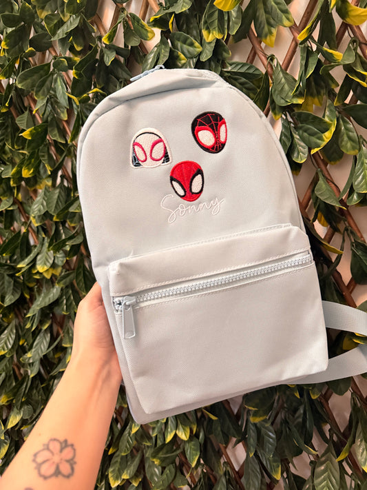 Embroidered backpack - spidey friends