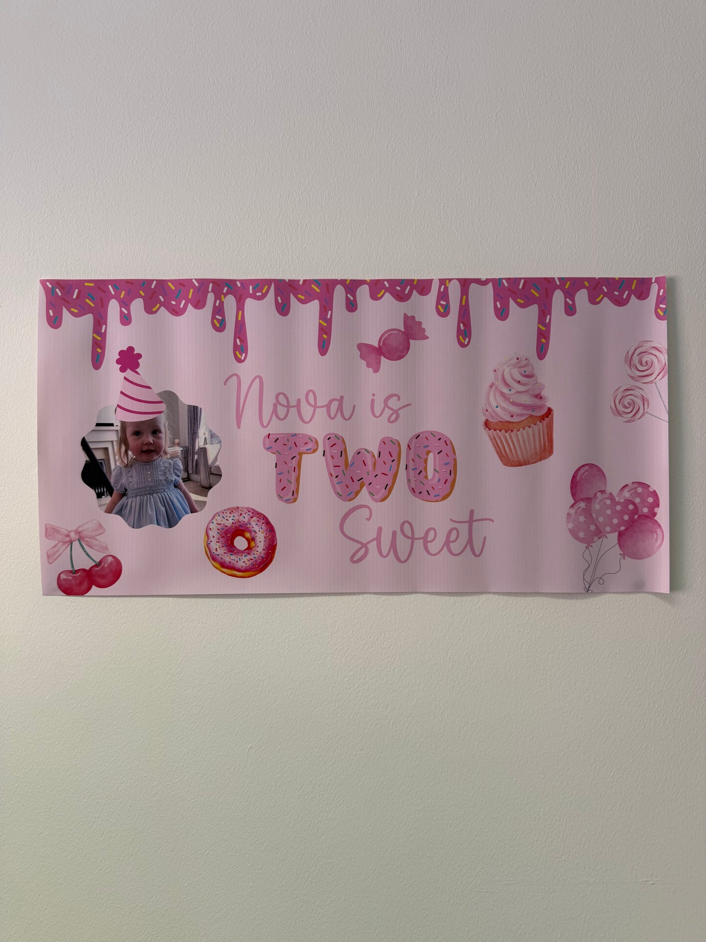 Birthday PVC UV banner 28cm x 90cm - any design