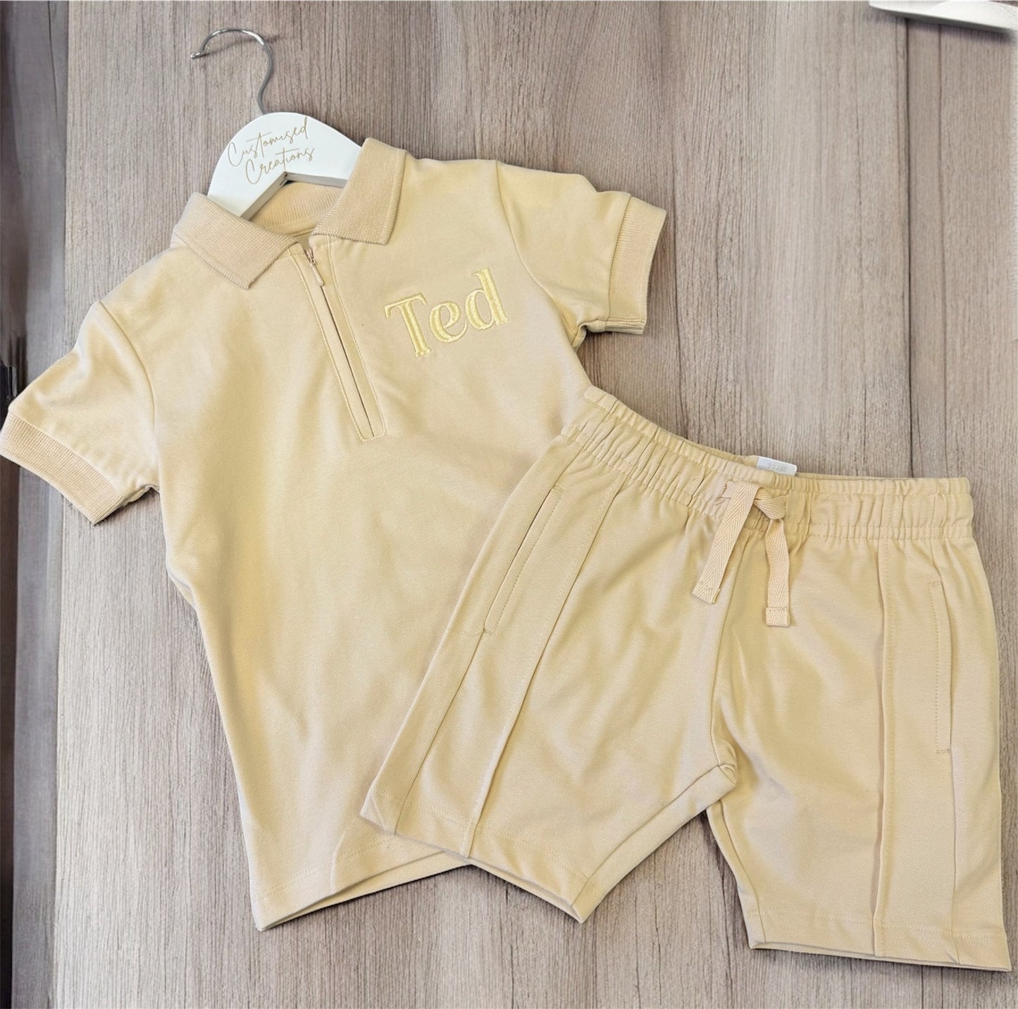 Kids Smart Polo Short Set – Embroidered Name