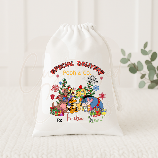 Christmas gift sack - special delivery winnie