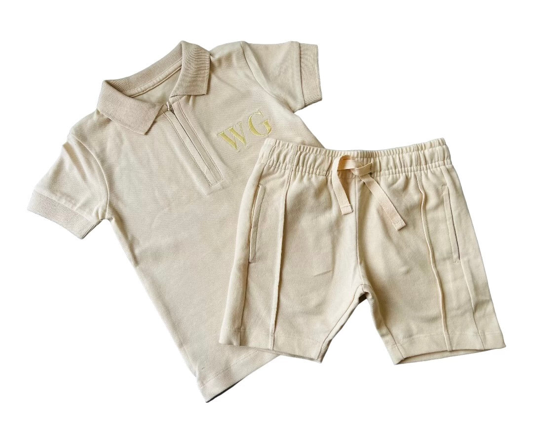 Kids Smart Polo Short Set – Embroidered Name