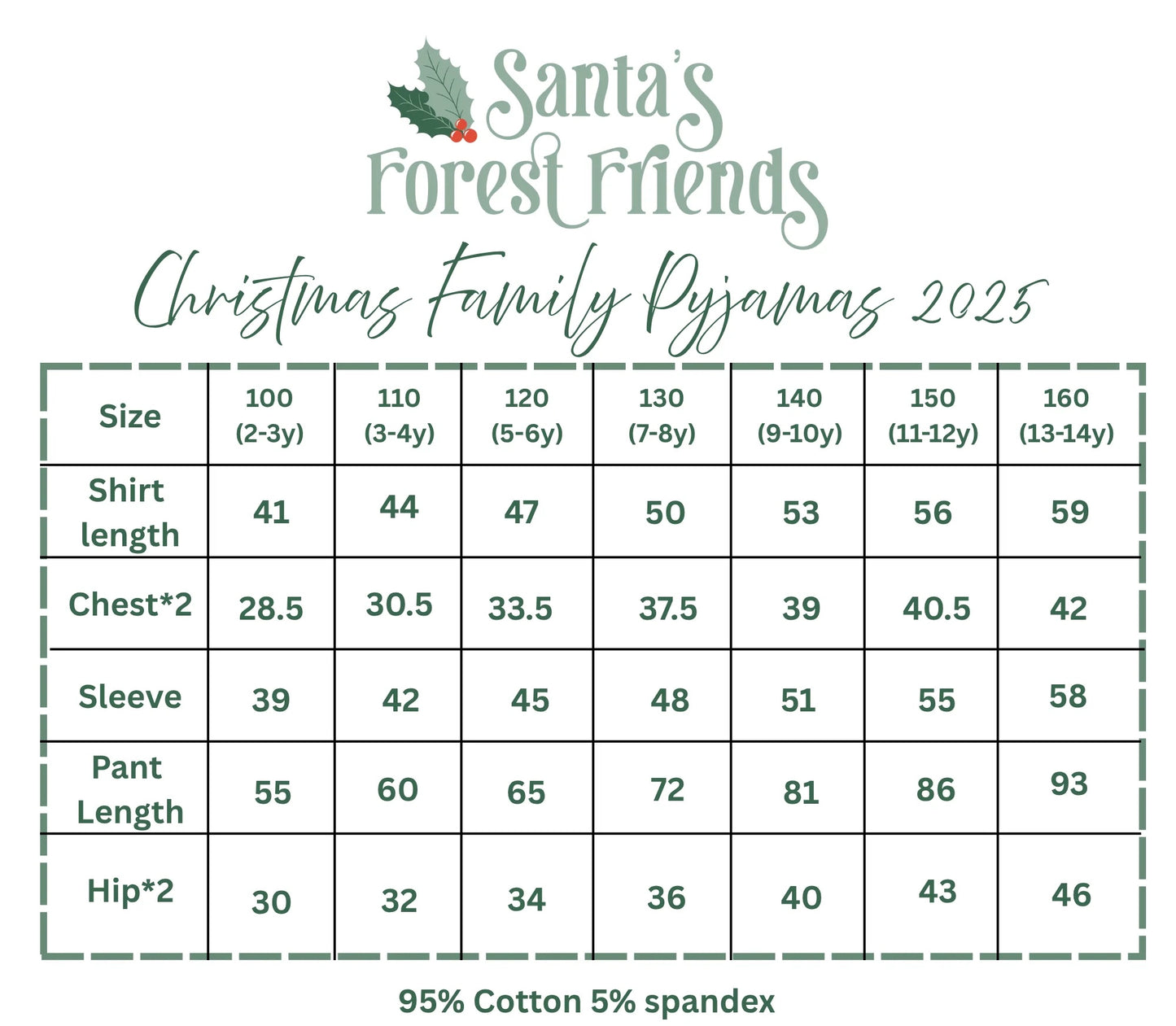 Printed family Christmas pyjamas - Forest Friends - PREORDER