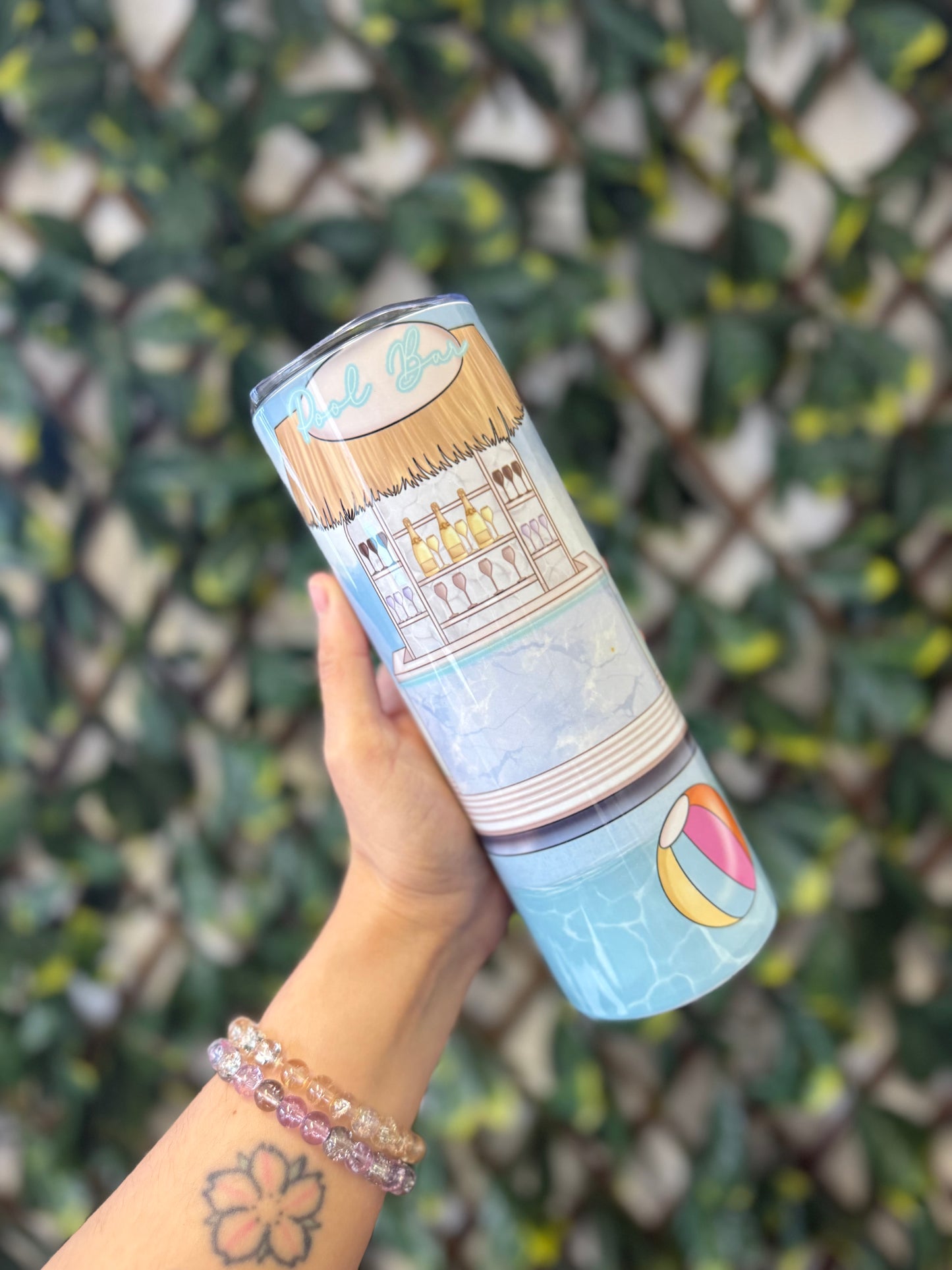20oz holiday pool tumbler