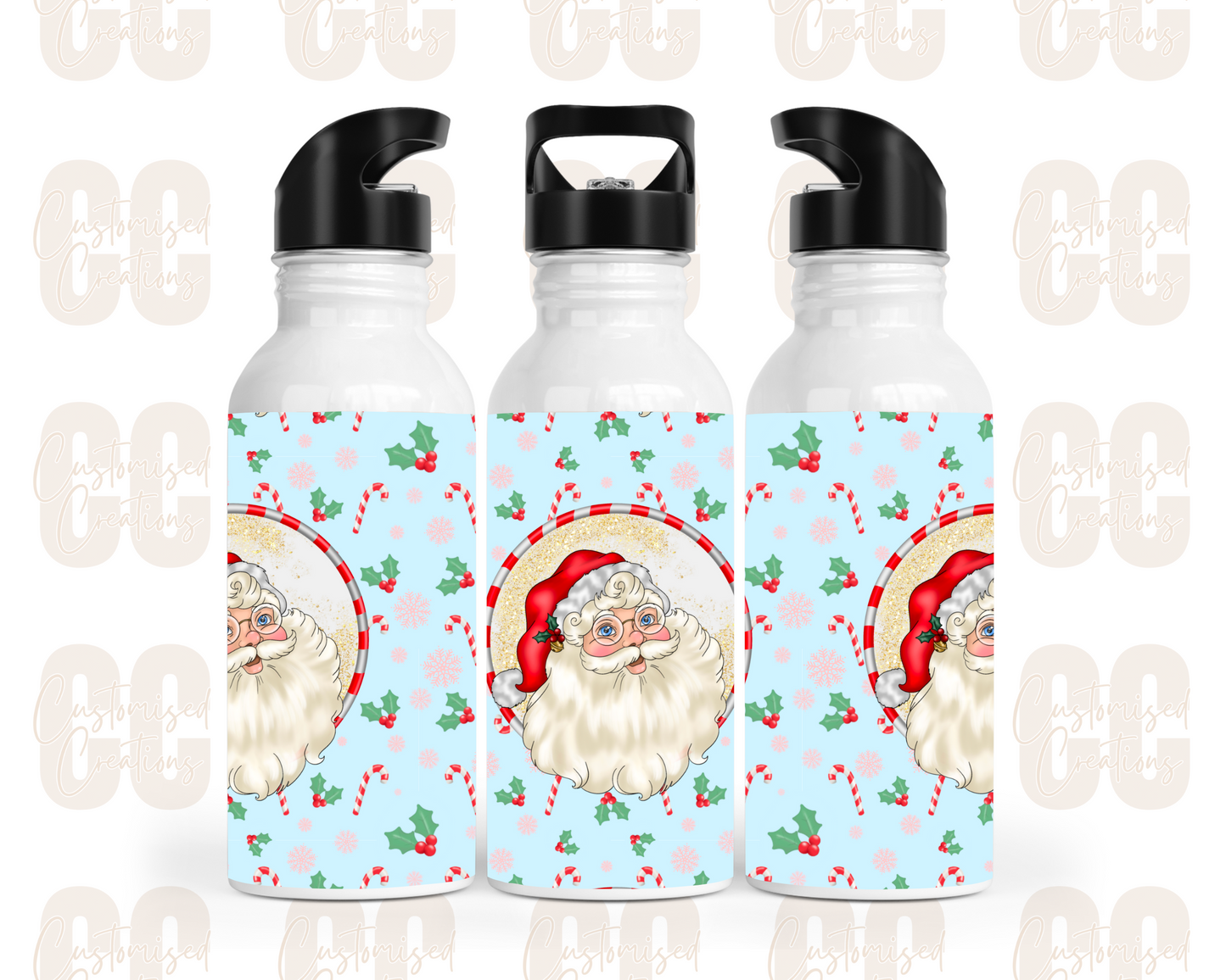 Christmas straw bottle - santa