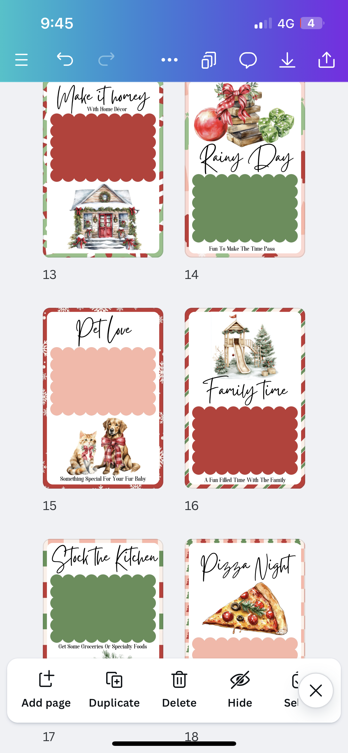 Christmas gift card book