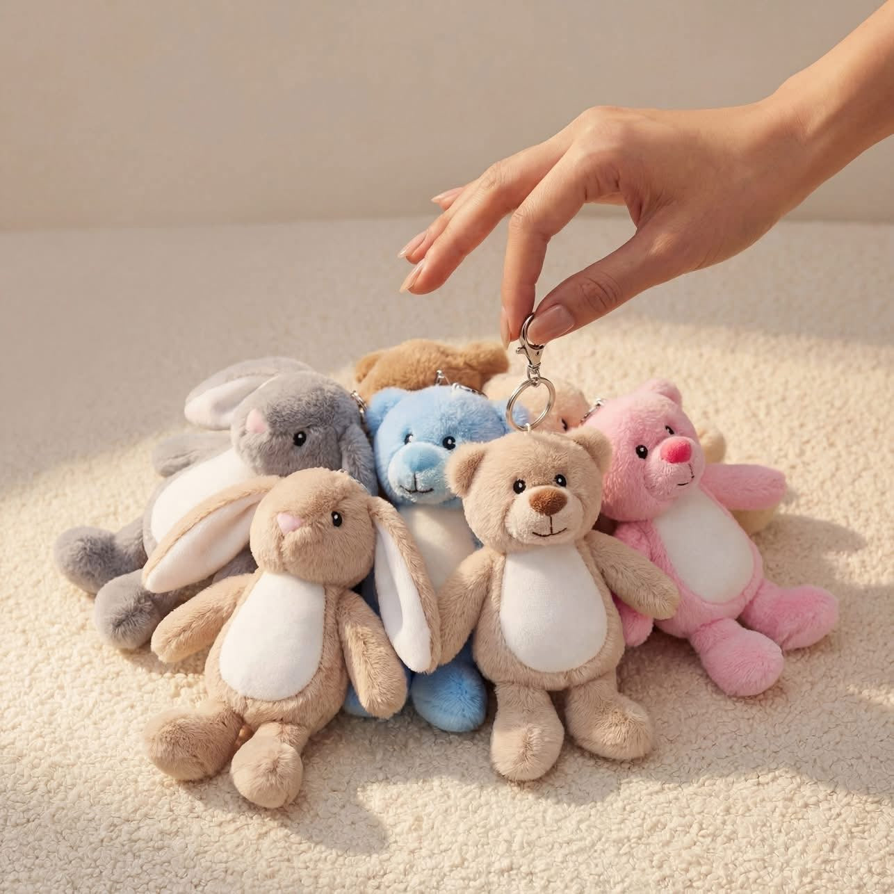 Bunny/bear teddy keyring