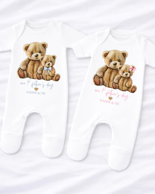 1st fathers day babygrow - pink or blue
