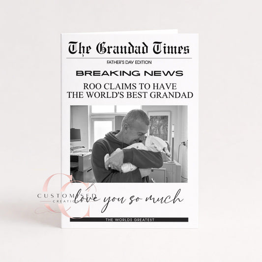 Newspaper style a4 greetings card
