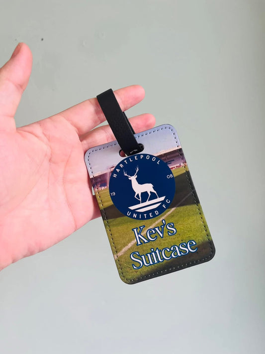 Luggage tag - PU leather - double sided - any design
