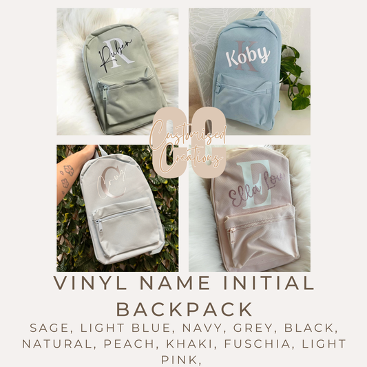 Personalised Bag – Child’s Name & Initial in Heat Transfer Vinyl