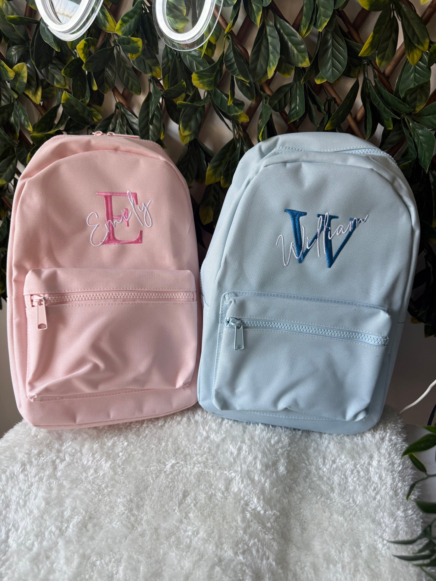 EmbroideredInitial/name embroidered backpack - all colours