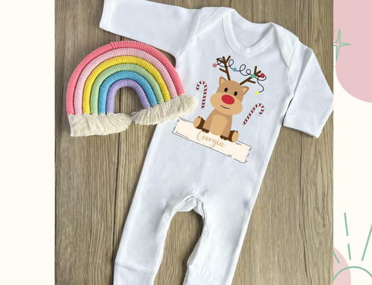 Reindeer Christmas babygrow