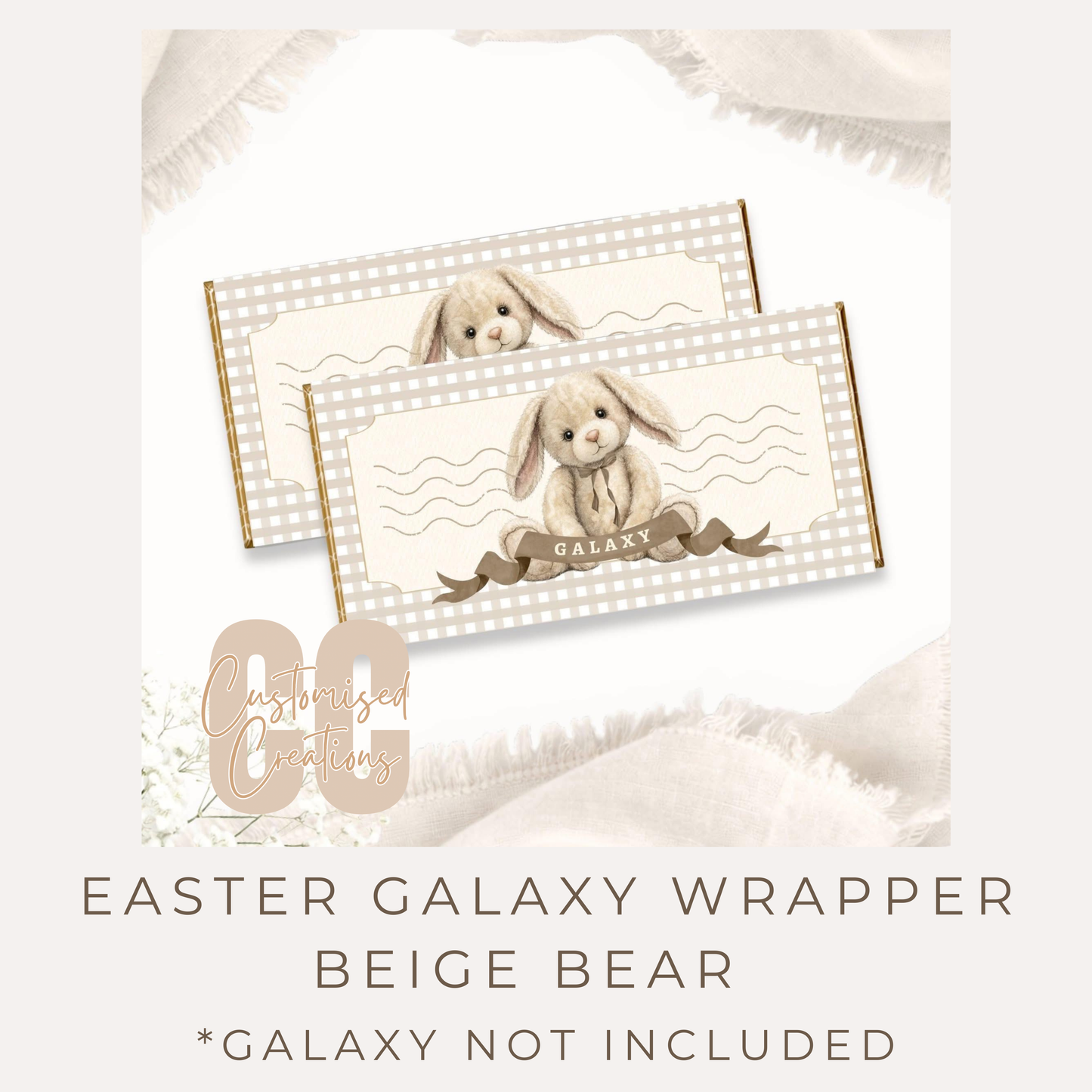 Beige Bear Easter Galaxy Wrapper