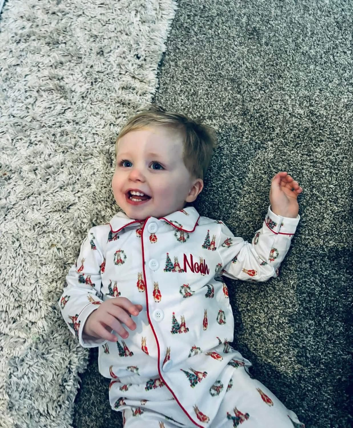 Peter rabbit Christmas pyjamas - embroidered with name