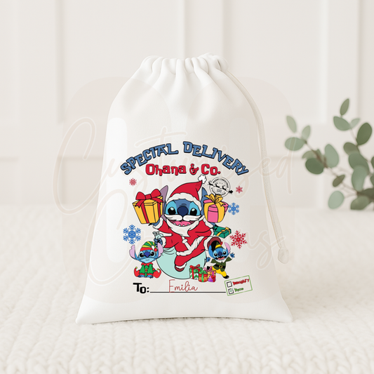 Christmas gift sack - special delivery stitch