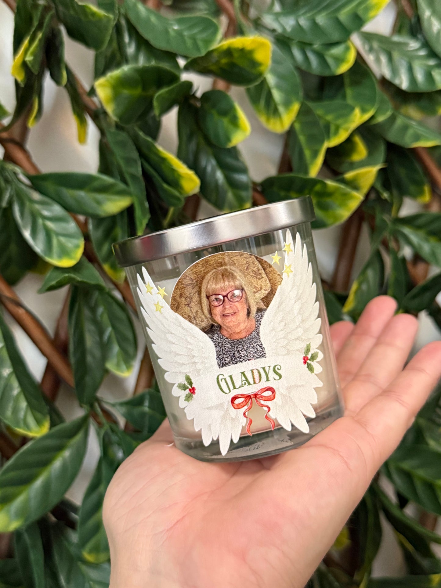 Christmas memorial candle