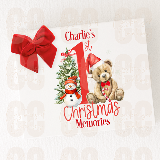 Magnetic Christmas gift box - 1st Christmas red bear