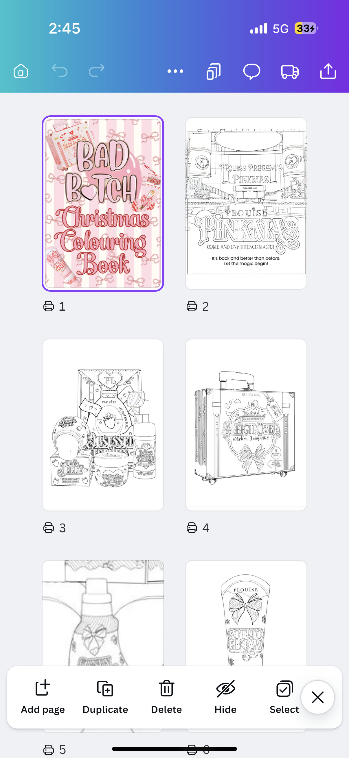 P Louise christmas colouring book physical book