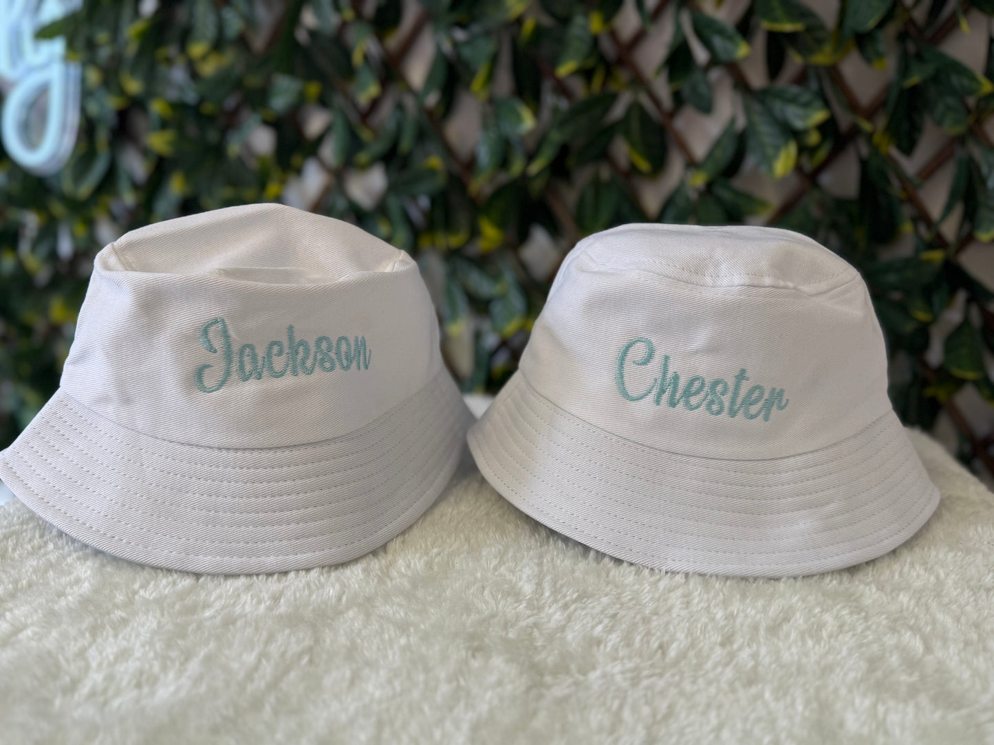 Children’s embroidered bucket hat - all colours