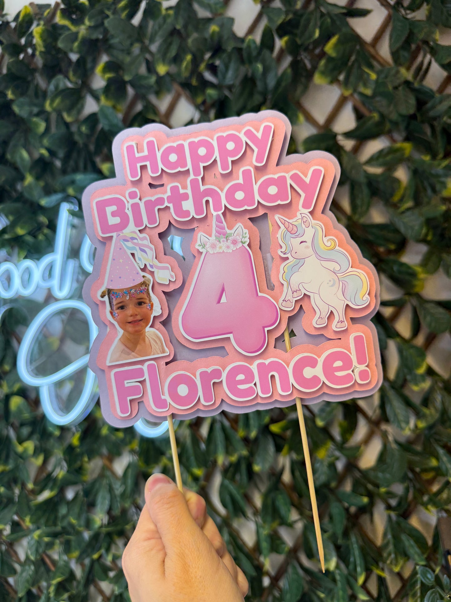 Thick Card Cake Topper - Any Design