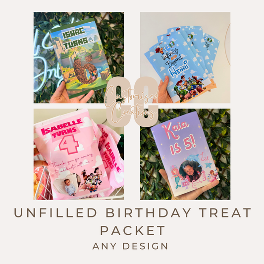 Personalised Birthday Treat Packet | Custom Design Party Bag