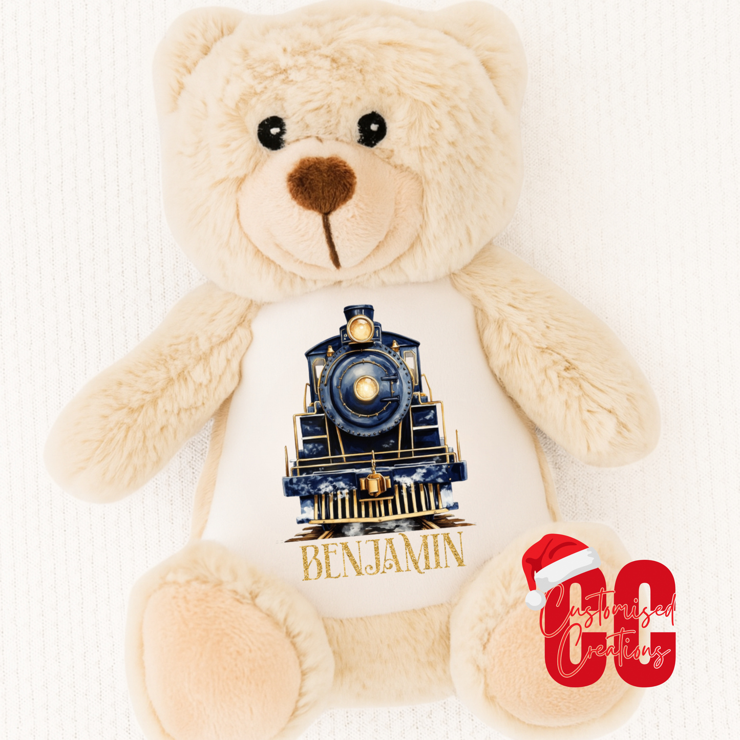 Christmas navy train reindeer teddy
